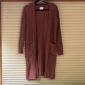 Hippie Rose Women's Ribbed Cardigan - Brown